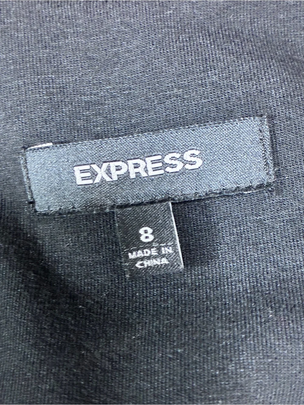 Express Black Knit Top with Branded Neck Label
